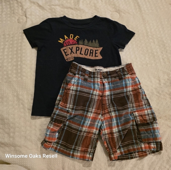 Desigual Multicolor Plaid Shorts & Tee Set - Picture 1 of 4